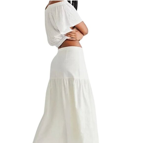 Free People Sz 10 Boho JULIETTE Button Front Button Closure Maxi Skirt MSRP 108 - Picture 11 of 11
